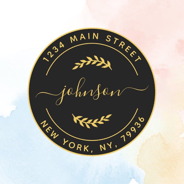 Pegatina Redonda Crear su propia dirección de devolución de ida y v (Subido por el creador)