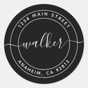 Pegatina Redonda Crear su propia dirección de devolución de redonde