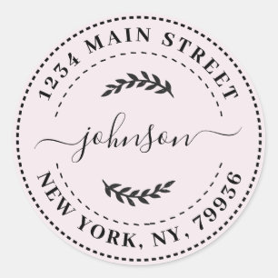 Pegatina Redonda Crear su propia dirección de devolución de redonde