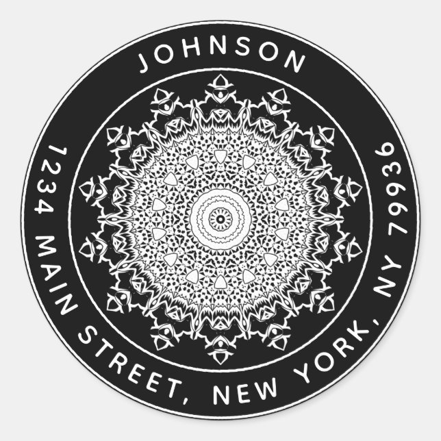 Pegatina Redonda Crear su propia dirección de devolución de redonde (Anverso)