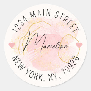 Pegatina Redonda Crear su propia dirección de devolución de redonde