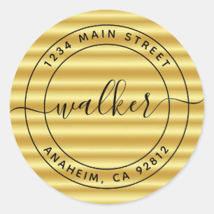 Pegatina Redonda Crear su propia dirección de devolución de redonde