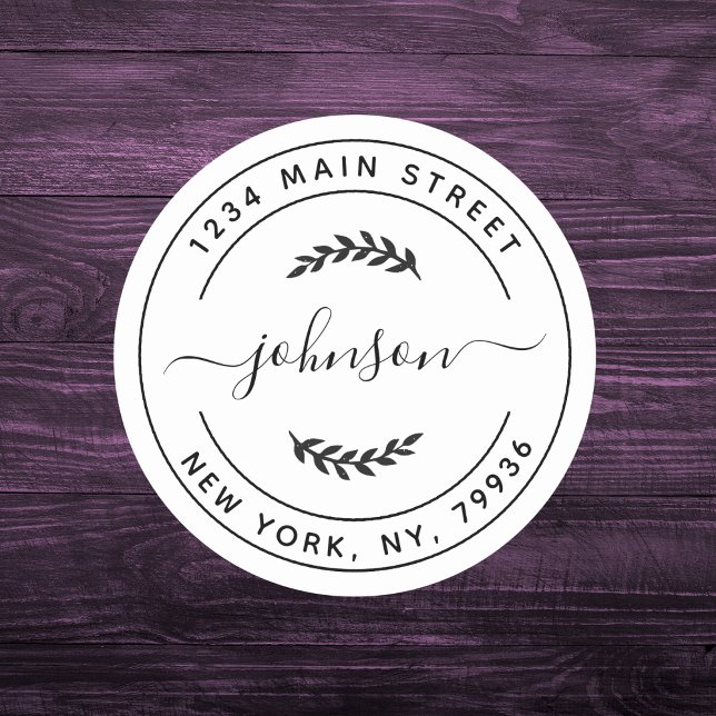 Pegatina Redonda Crear su propia dirección de devolución de redonde (Subido por el creador)