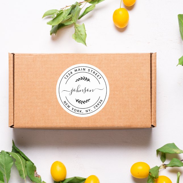 Pegatina Redonda Crear su propia dirección de devolución de redonde (Subido por el creador)