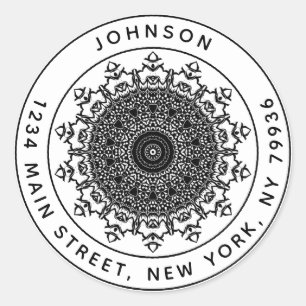 Pegatina Redonda Crear su propia dirección de devolución de redonde