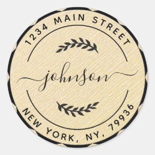 Pegatina Redonda Crear su propia dirección de devolución de redonde