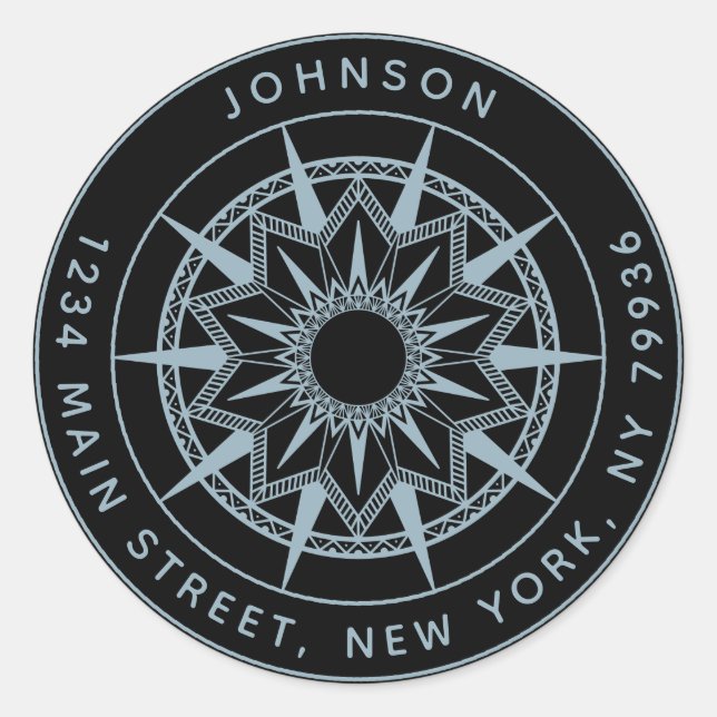 Pegatina Redonda Crear su propia dirección de devolución de redonde (Anverso)