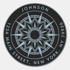 Pegatina Redonda Crear su propia dirección de devolución de redonde