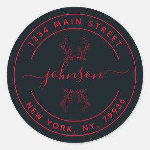 Pegatina Redonda Crear su propia dirección de devolución de redonde