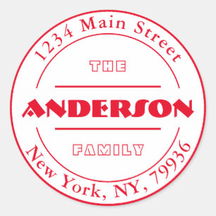 Pegatina Redonda Crear su propia dirección de devolución de redonde