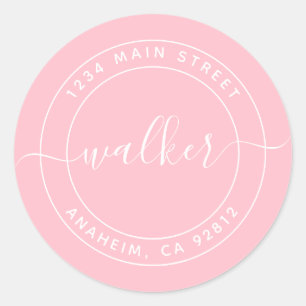 Pegatina Redonda Crear su propia dirección de devolución de redonde