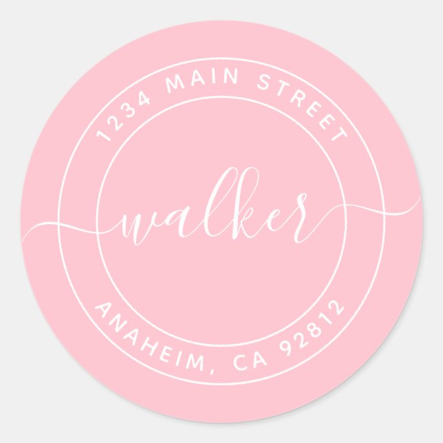 Pegatina Redonda Crear su propia dirección de devolución de redonde (Anverso)