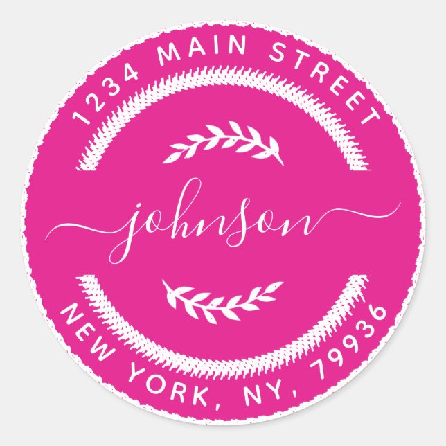 Pegatina Redonda Crear su propia dirección de devolución de redonde (Anverso)