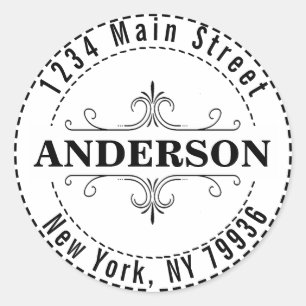 Pegatina Redonda Crear su propia dirección de devolución redonda mo