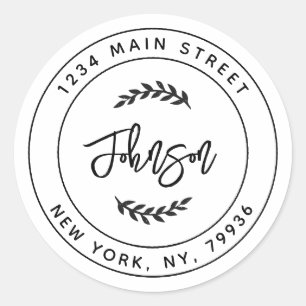 Pegatina Redonda Crear su propia dirección de retorno de redondeo R