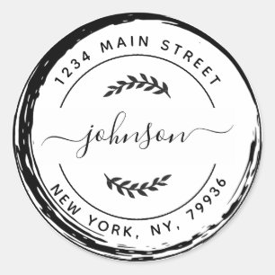 Pegatina Redonda Crear su propia dirección de retorno de redondeo R