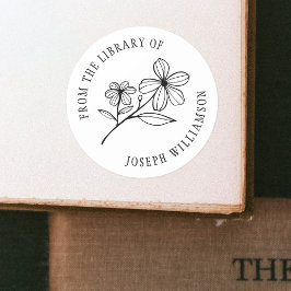 Pegatina Redonda Crear su propia floral cuta desde la biblioteca de