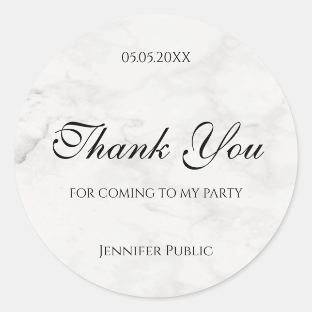 Pegatina Redonda Crear su propia plantilla de script de agradecimie (Anverso)