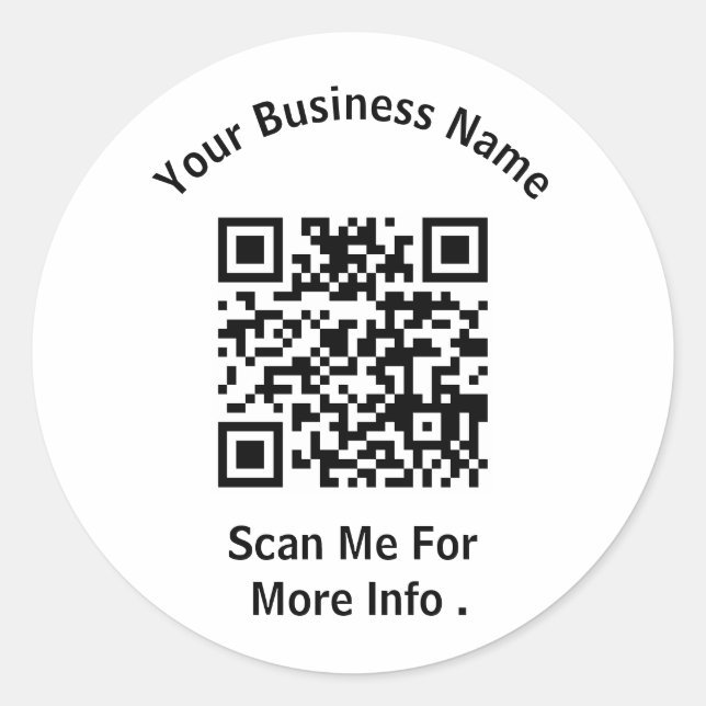 Pegatina Redonda Crear su propio código QR comercial (Anverso)