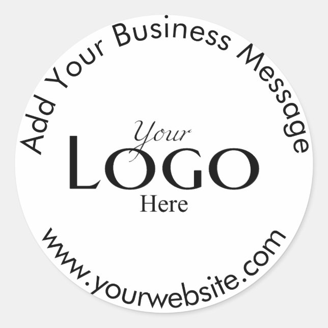 Pegatina Redonda Crear su propio logotipo comercial sencillo (Anverso)