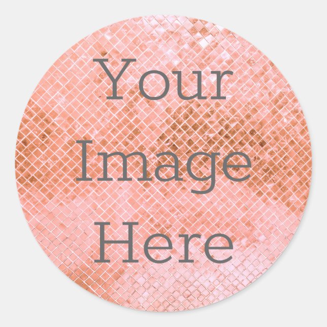 Pegatina Redonda Crear su propio Relieve metalizado de Rosa de diam (Anverso)