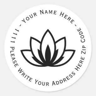 Pegatina Redonda Crear su propio símbolo de Flor Lotus con Bloomin