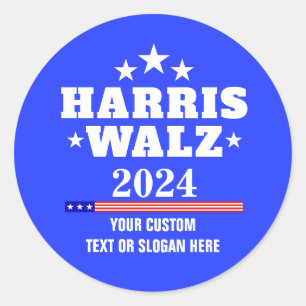 Pegatina Redonda Crear tu propio Harris Walz 2024