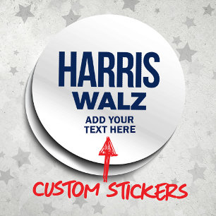 Pegatina Redonda Crear tu propio Harris Walz 2024
