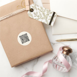 Pegatina Redonda Crear un código QR instantáneamente   Editable fue