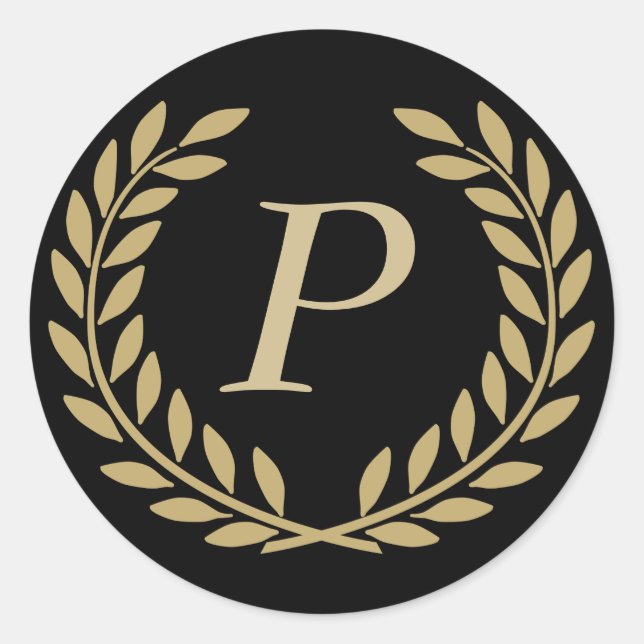 Pegatina Redonda Crear un monograma decorativo (Anverso)