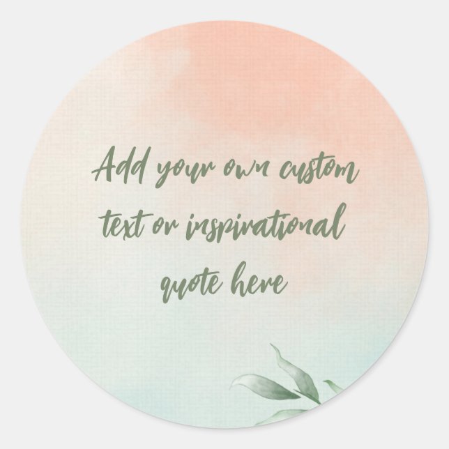 Pegatina Redonda Crear una cita motivacional de acuarela propia (Anverso)