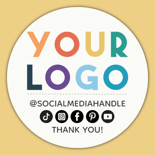 Pegatina Redonda Create Your Own Custom Logo Business Social Media  (Subido por el creador)