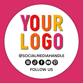 Pegatina Redonda Create Your Own Custom Social Media Business Logo