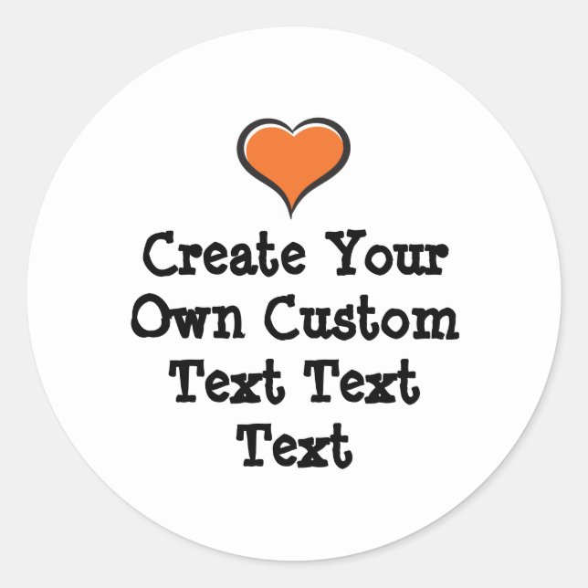 Pegatina Redonda Create your own custom text white Bkgd Ver (Anverso)