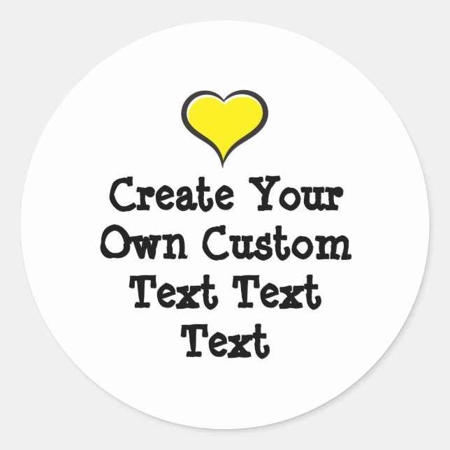 Pegatina Redonda Create your own custom text white Bkgd Ver (Anverso)