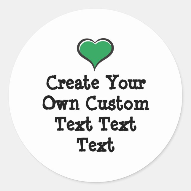 Pegatina Redonda Create your own custom text white Bkgd Ver (Anverso)