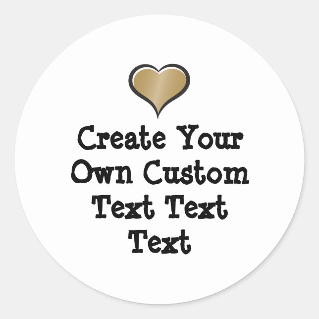 Pegatina Redonda Create your own custom text white Bkgd Ver (Anverso)