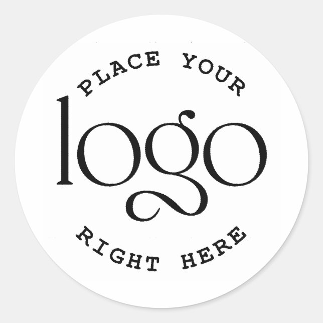 Pegatina Redonda Create Your Own Logo Custom Business Modern White (Anverso)