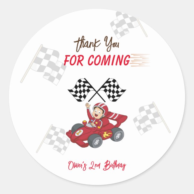 Pegatina Redonda Crecer dos veloces cumpleaños (Anverso)