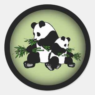 Pegatina Redonda Crecer en Panda
