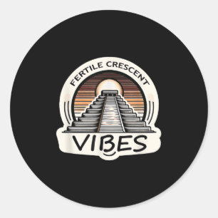 Pegatina Redonda Creciente fértil vibes graciosa mesopotamia antigu