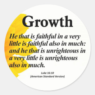 Pegatina Redonda Crecimiento personal Luke 16:10