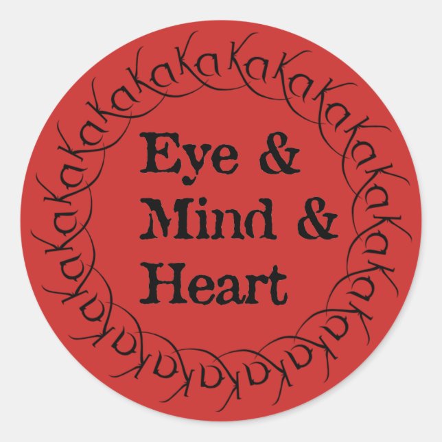 Pegatina Redonda Credo y rueda de Ka de Gunslinger (Anverso)