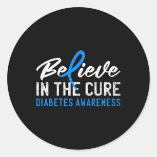 Pegatina Redonda Cree En La Cure T1d Sensibilización Sobre La Diabe