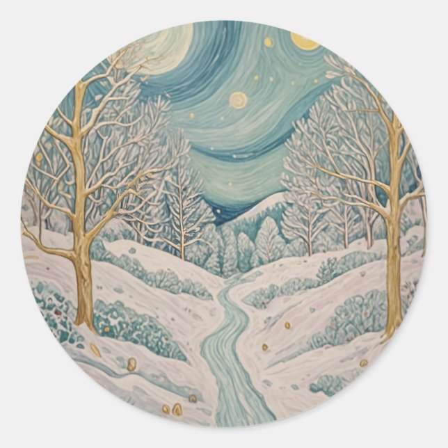 Pegatina Redonda Creek cristalizado (Anverso)