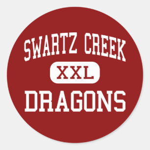 Pegatina Redonda Creek de Swartz - Dragones - Alto - Creek de Swart