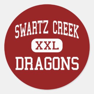 Pegatina Redonda Creek de Swartz - Dragones - Alto - Creek de Swart