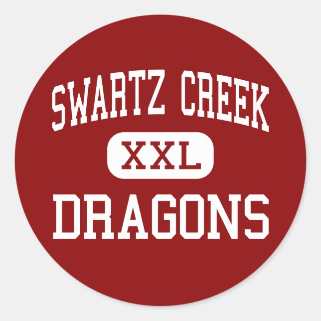 Pegatina Redonda Creek de Swartz - Dragones - Alto - Creek de Swart (Anverso)