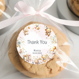 Pegatina Redonda Creemos claramente que los niños de osos de peluch