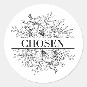 Pegatina Redonda Creencia de cristiandad religiosa elegida por pega